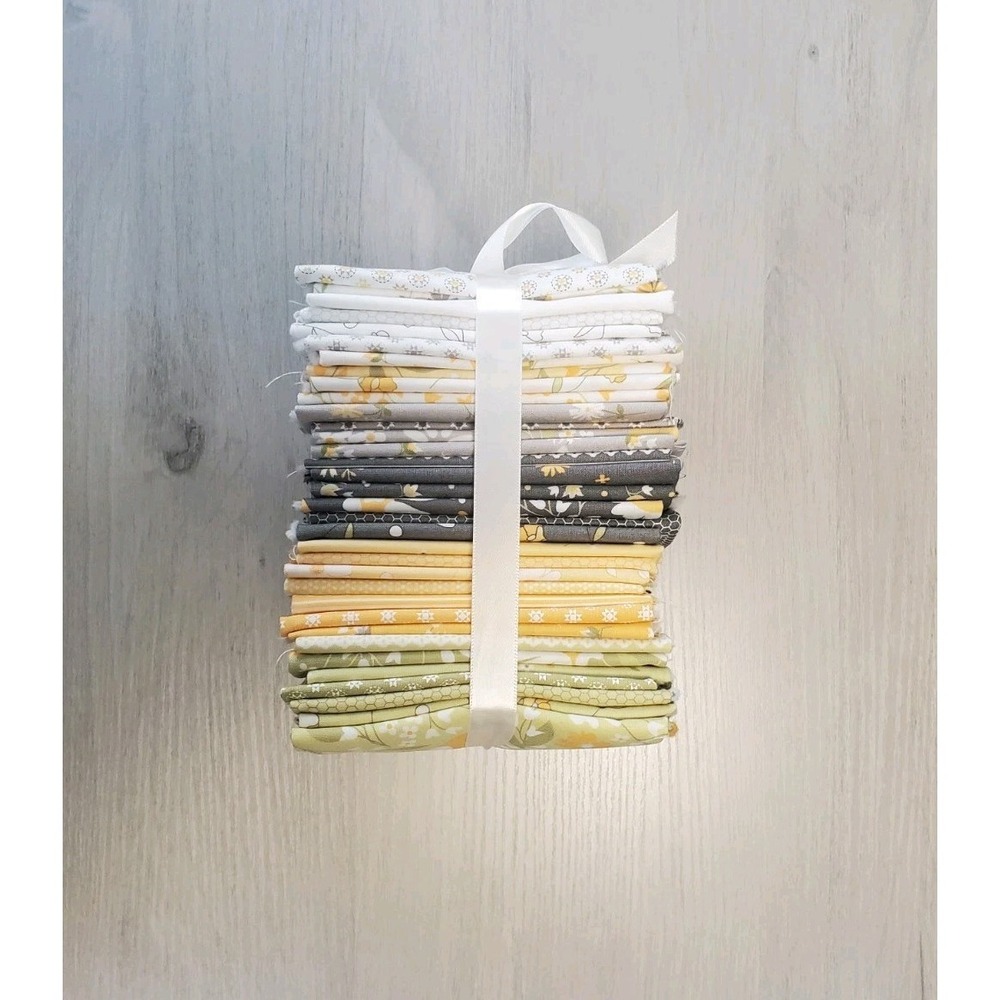 MODA Buttercup & Slate Fat Quarter Bundle by Corey Yoder Quilting Fabric 34 Pc